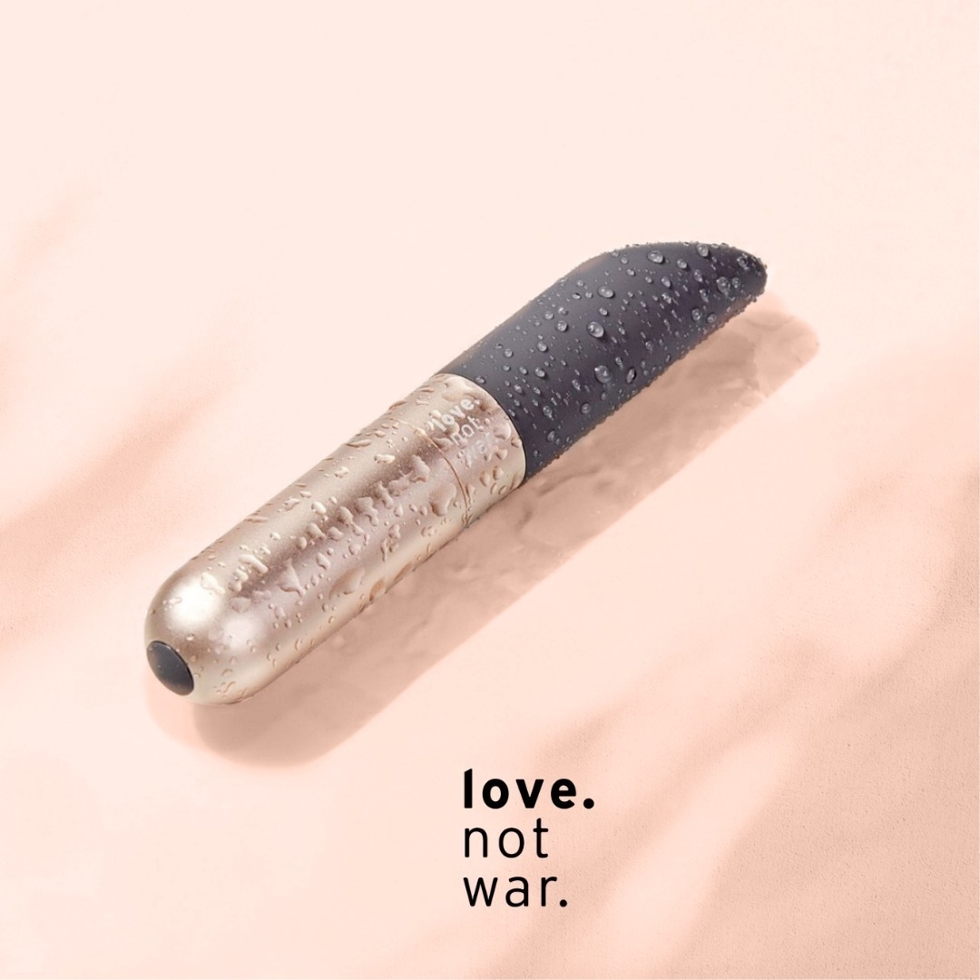 wet rose gold and gray bullet vibrator