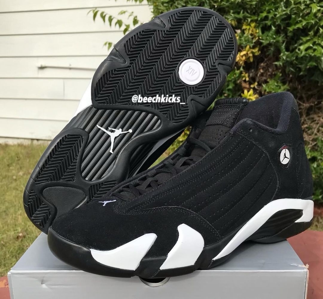 Air Jordan 14 XIV Black White Release Date 487471-016 Pair