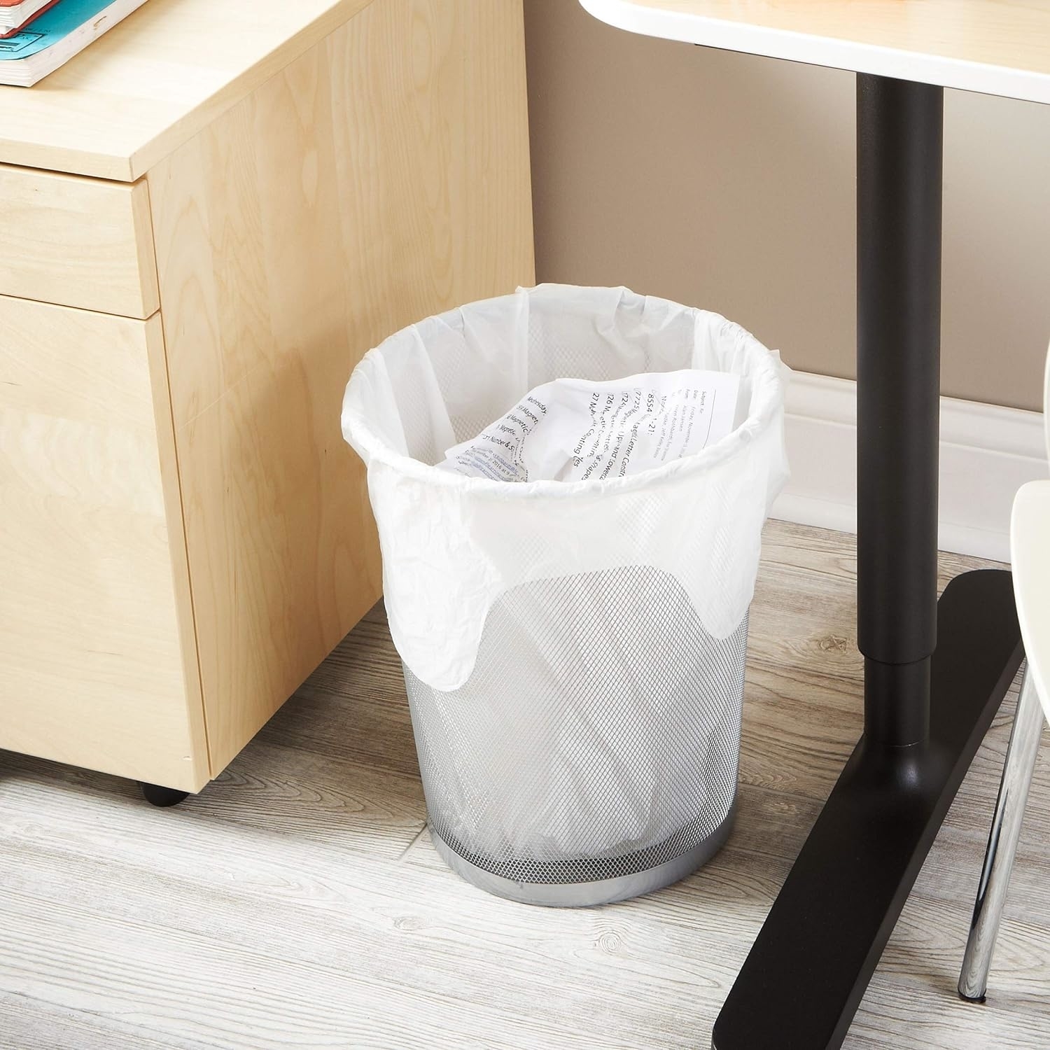 small trash can with liner