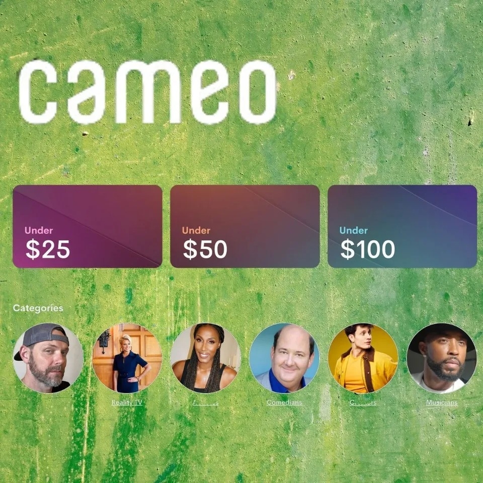 Cameo offers messages from a variety of celebrities