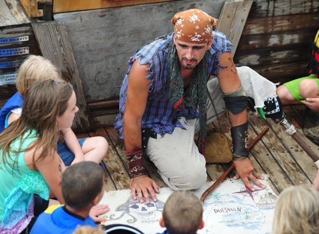 Pirate shows kids treasure map