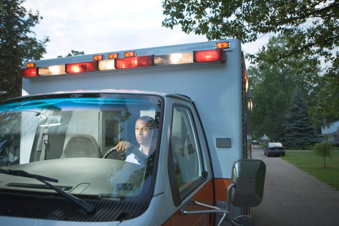 person driving an emt truck