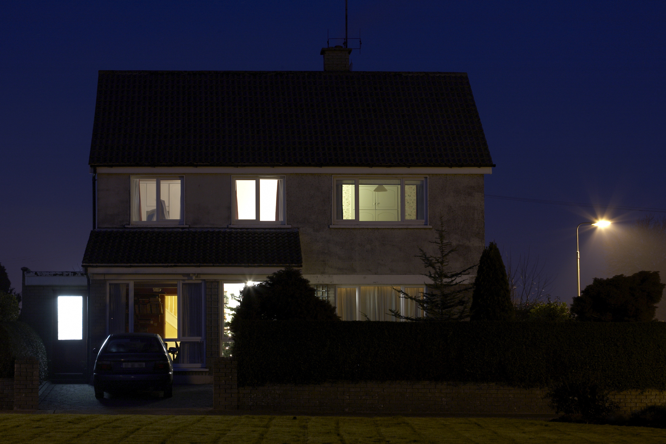 house at night