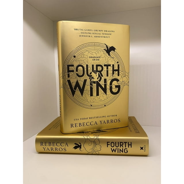 two Fourth Wing by Rebecca Tarros novels with a gold cover