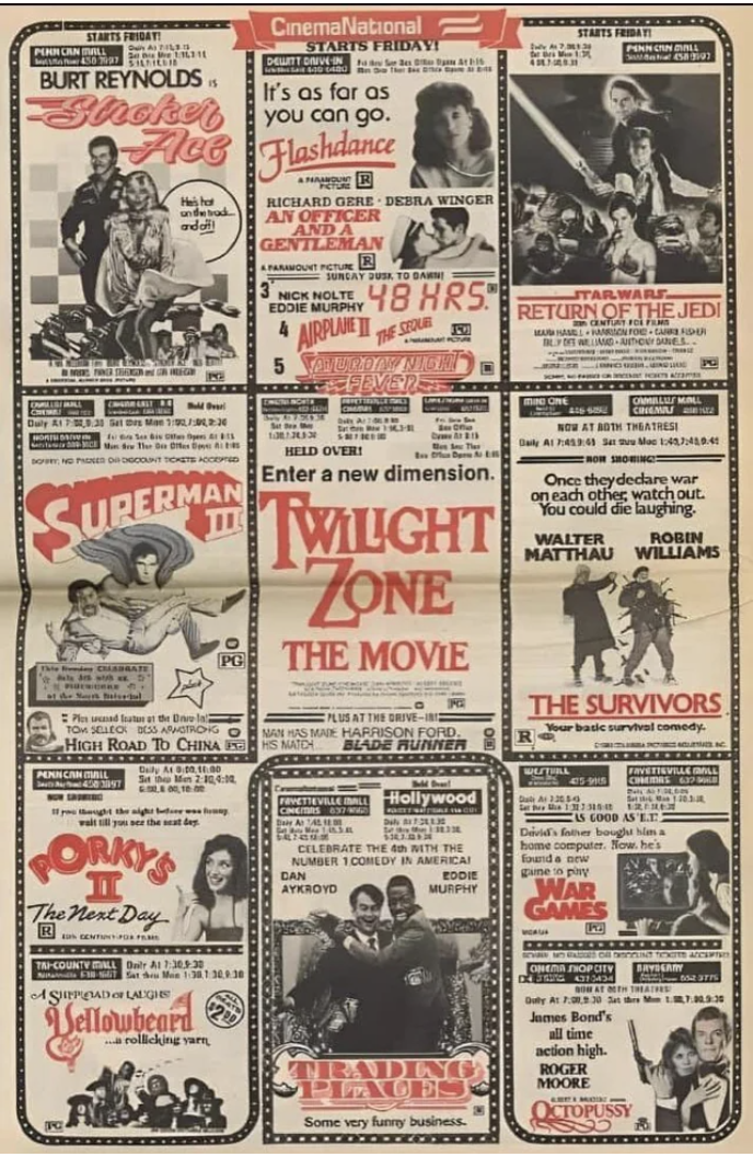 Movie listings in the paper