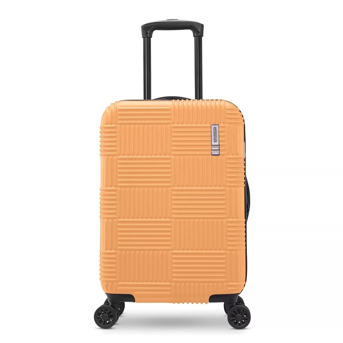 the luggage in light orange