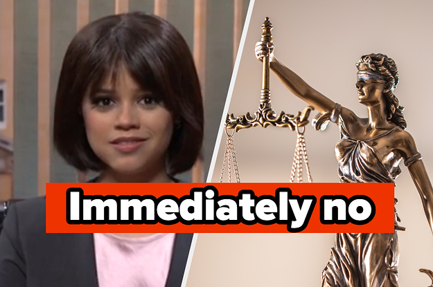 Jenna Ortega with a bob and lady justice
