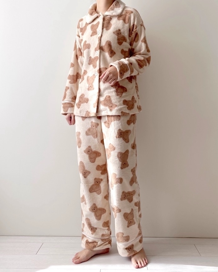 GUのオススメのパジャマ「マシュマロフィールパジャマ（ベア）長袖&amp;amp;ロングパンツ+X」
