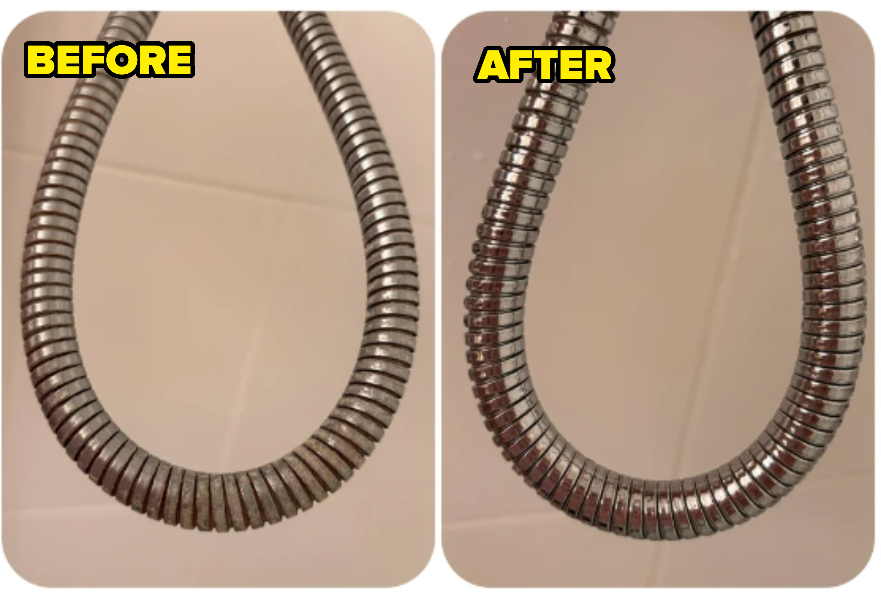 before and after of the hose