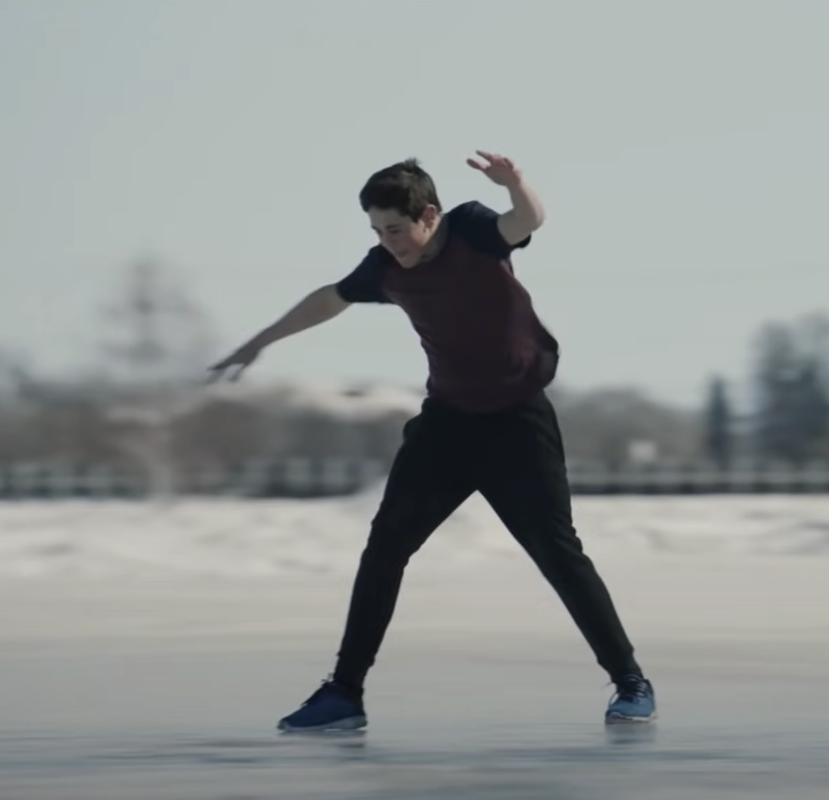 A man ice skating
