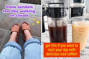 cushionaire slides and a cold brew maker