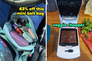 a look inside a mini belt bag that's 43% off / a veggie chopper