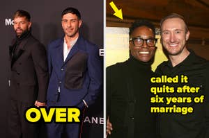 Ricky Martin holds hands with Jwan Yosef vs Billy Porter poses on the red carpet with his husband Adam Smith 
