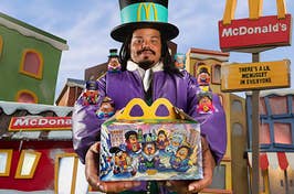 Kerwin Frost holding an adult Happy Meal box
