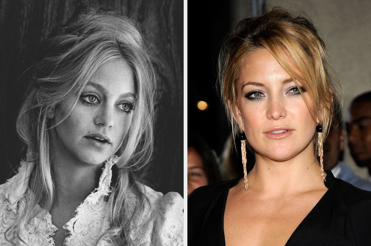 Side-by-side of Goldie Hawn and Kate Hudson