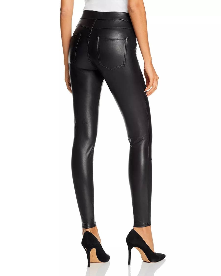 Faux Leather Leggings for Women Tummy Control Stretch High Waist Pleather  Pants with Thin Fleece Lined