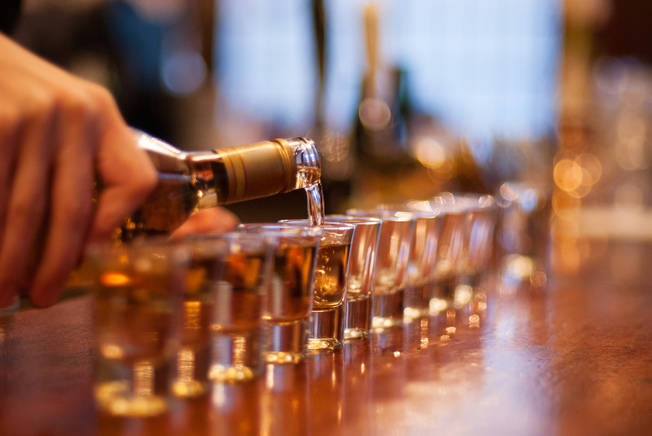 shots being poured