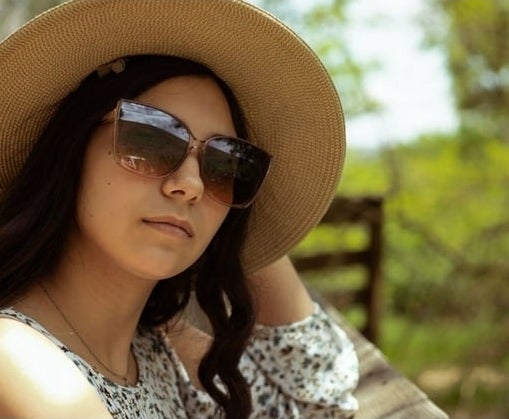 A model wearing the sunglasses