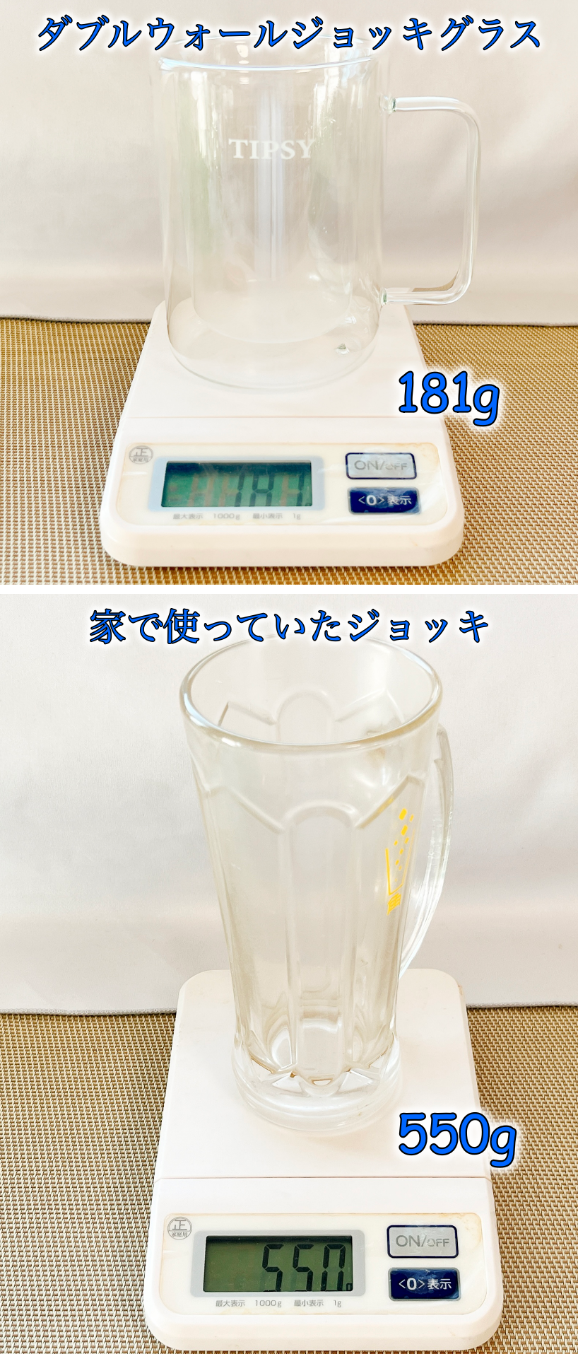 3COINS(スリーコインズ)のおすすめグッズ「【日々酔々】ダブルウォールジョッキグラス」