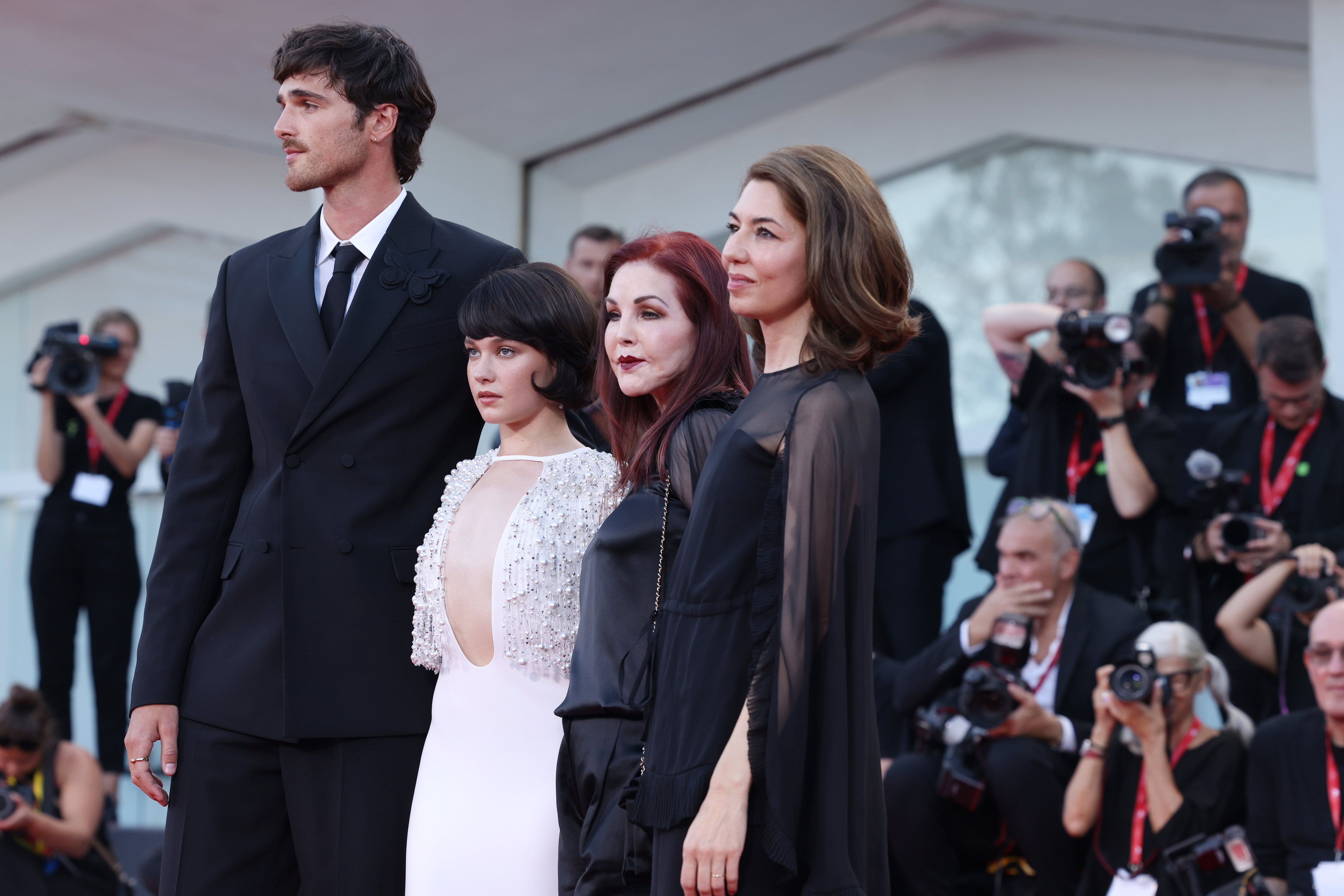 Jacob with Cailee, Priscilla, and Sofia at a media event