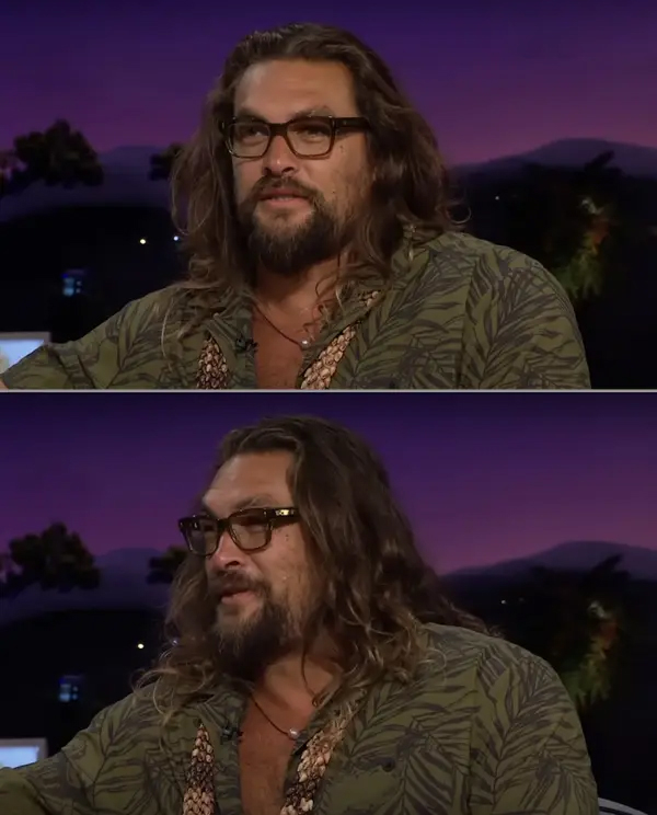 Jason Momoa being interviewed on &quot;The Late Late Show&quot;