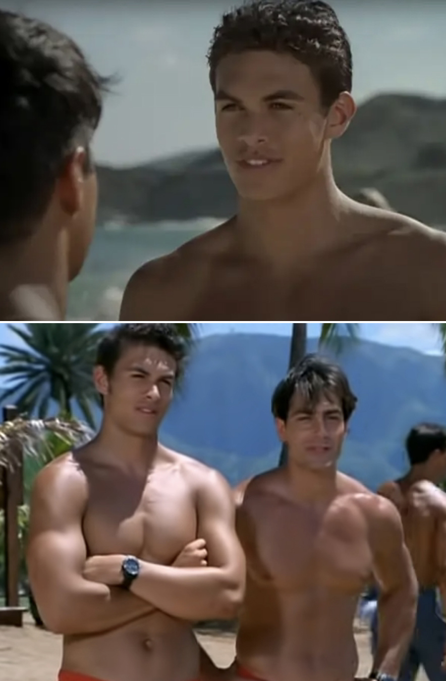 Jason shirtless at the beach in &quot;Baywatch&quot; when he was