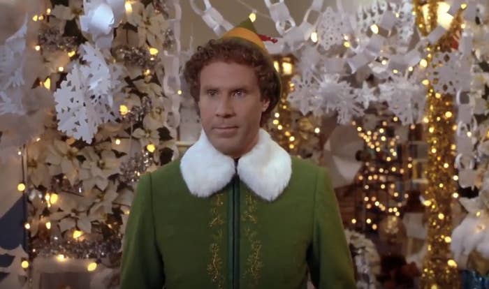 Buddy the Elf in the Christmas-decorated department store in &quot;Elf&quot;