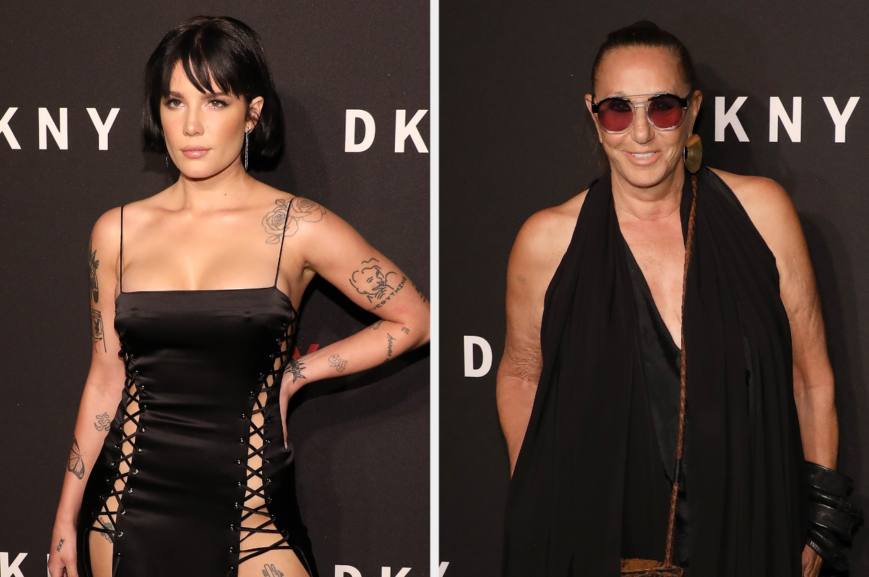 side by side of Halsey and Donna Karan at the DKNY 30th birthday event