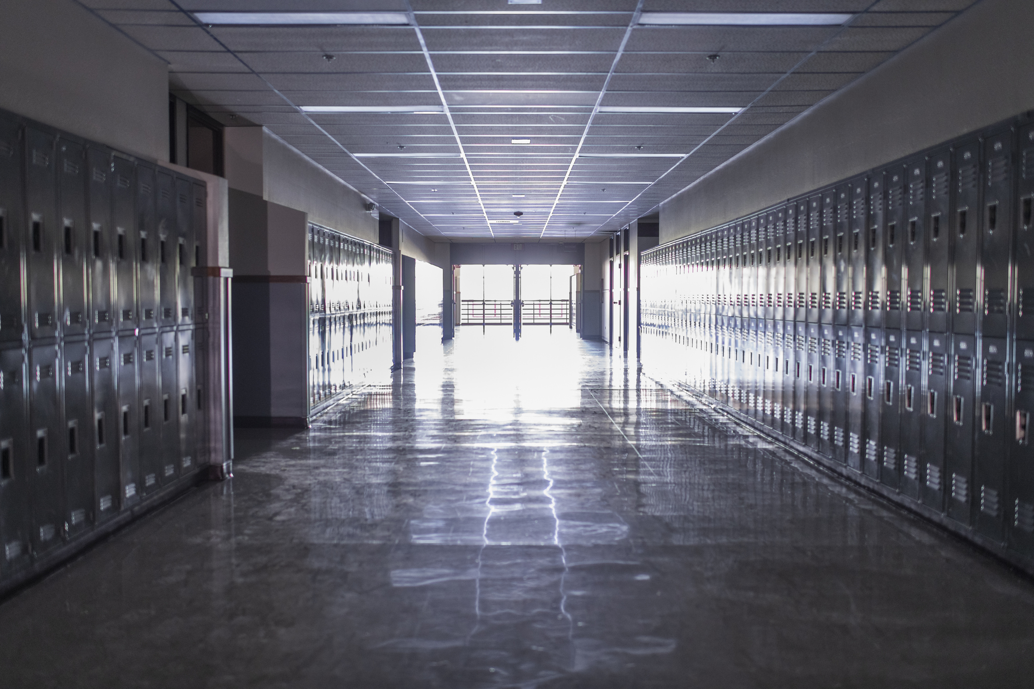 empty school hallway