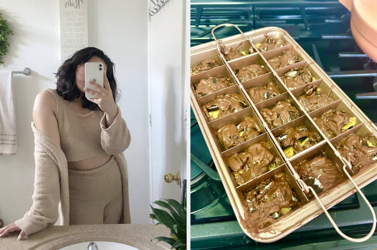 lounge set and brownie pan 