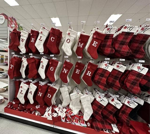 "Welcome to Boner Land" spelled in Christmas stockings