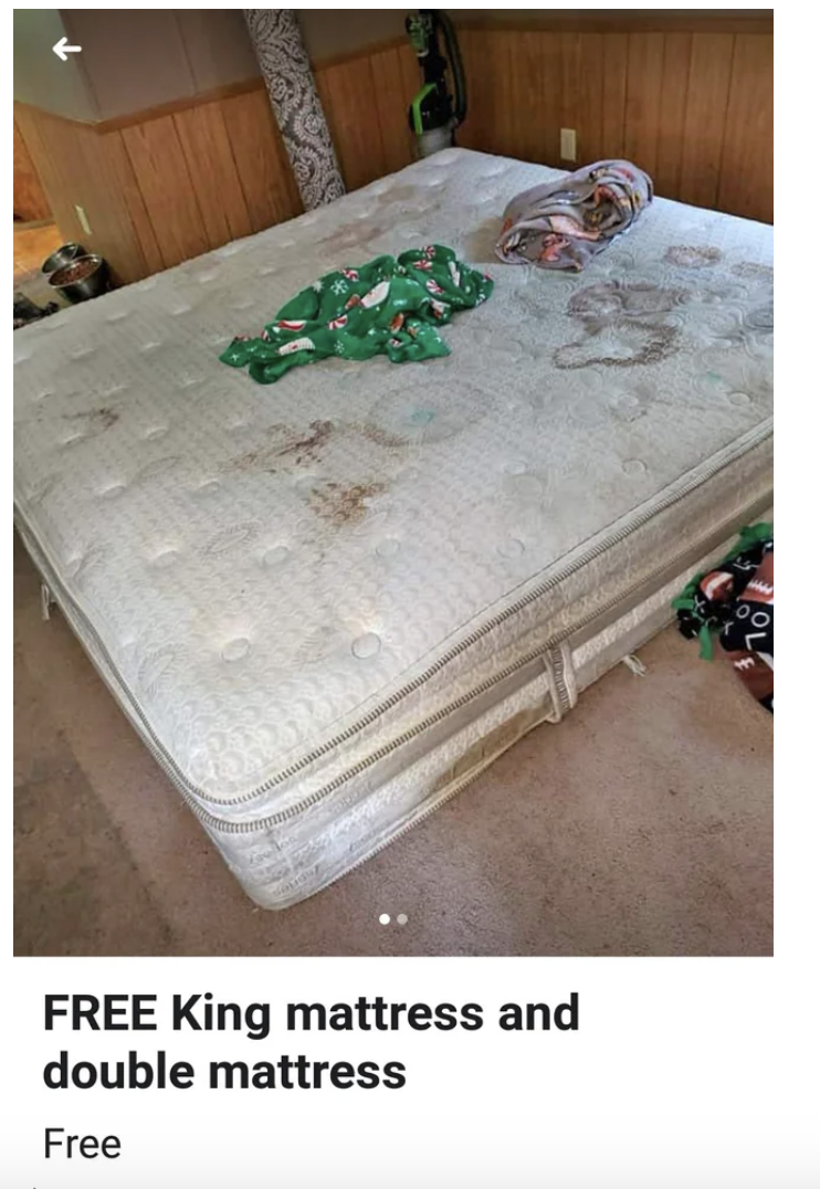 Free mattress with so many stains