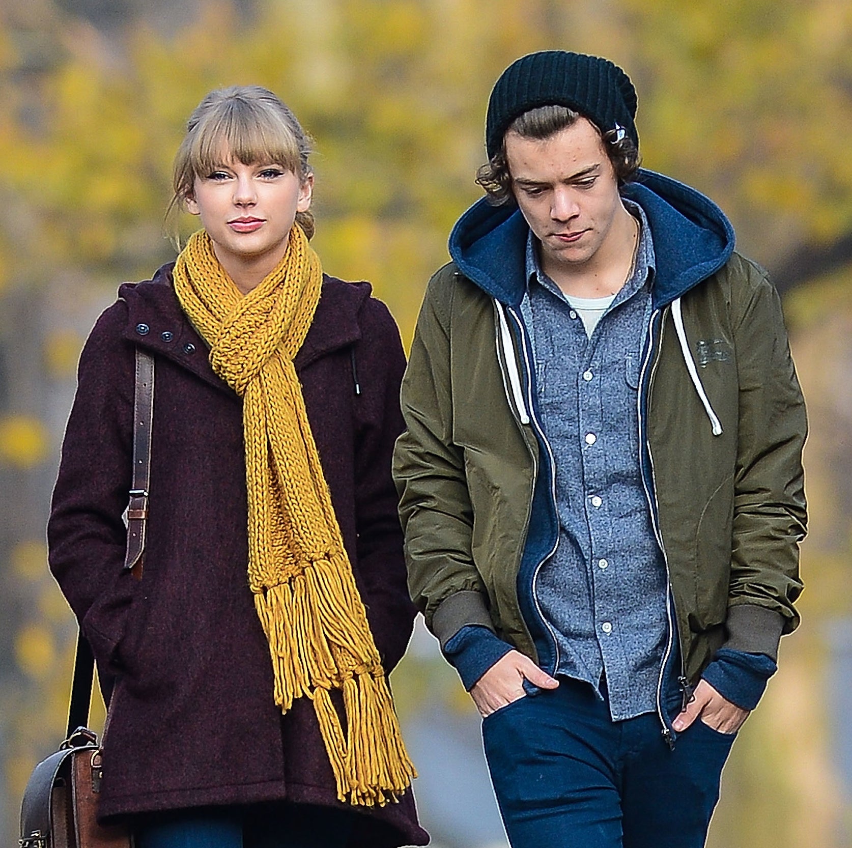 Closeup of Taylor Swift and Harry Styles