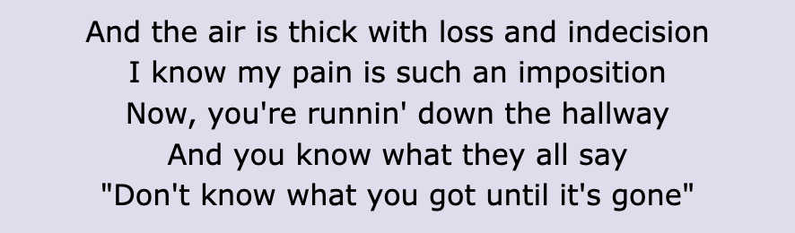 Screenshot of Taylor&#x27;s lyrics