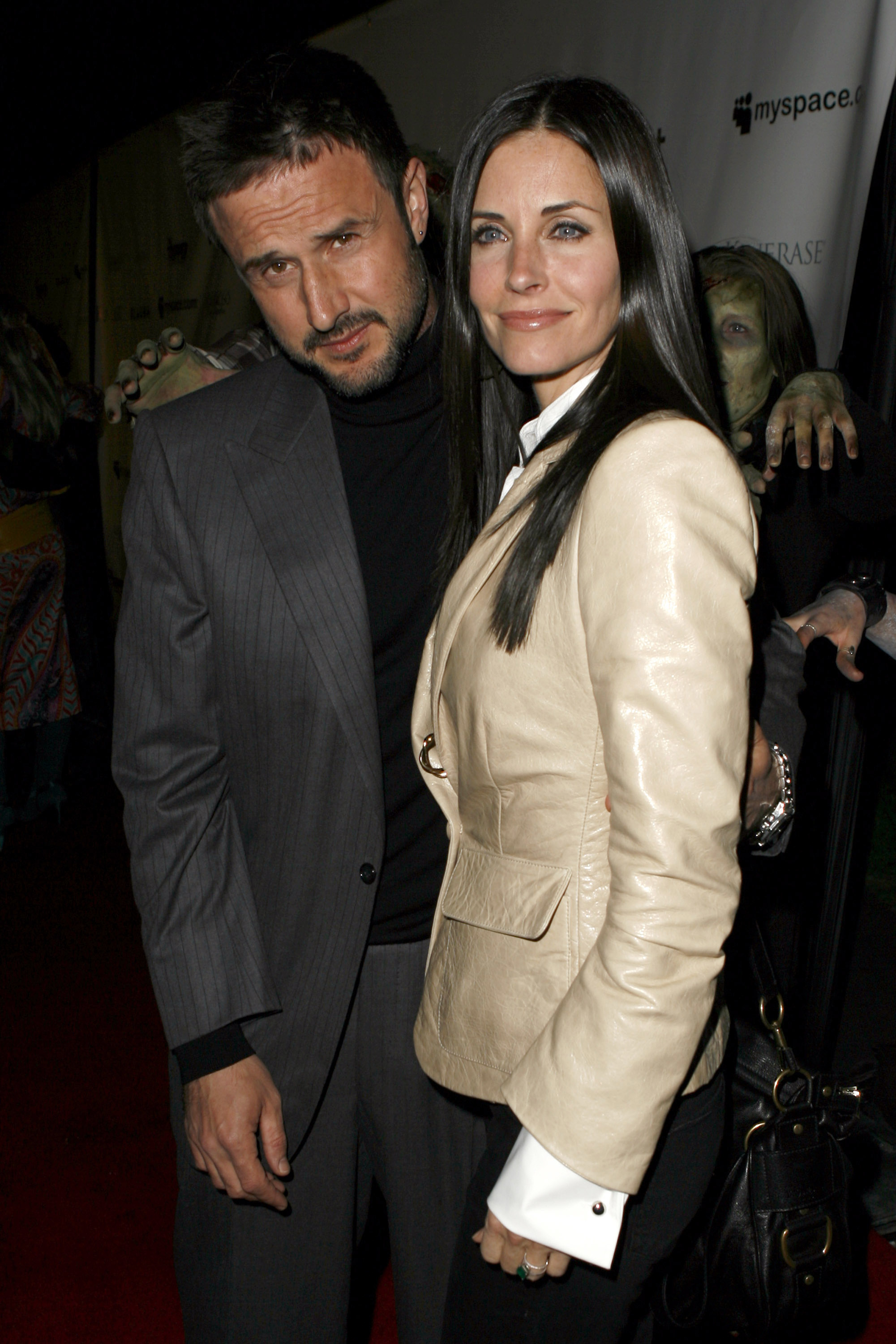David Arquette and Courteney Cox-Arquette at a movie premiere