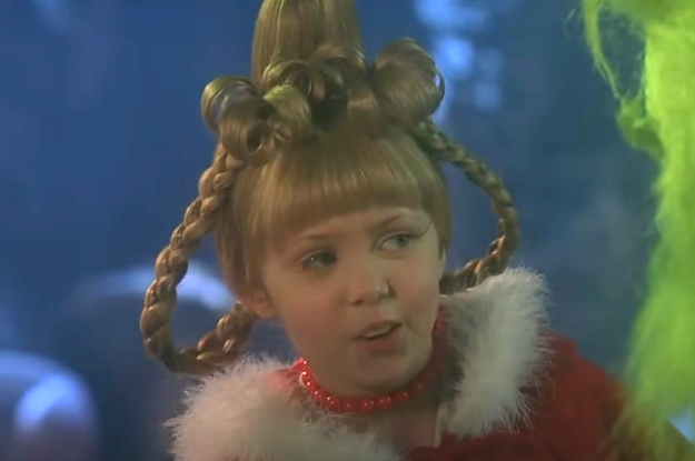 Cindy Lou Who looking off to the side in How the Grinch Stole Christmas