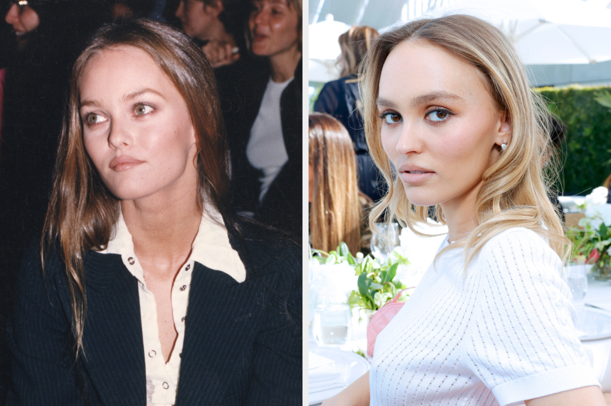 Side-by-side of Vanessa Paradis and Lily-Rose Depp