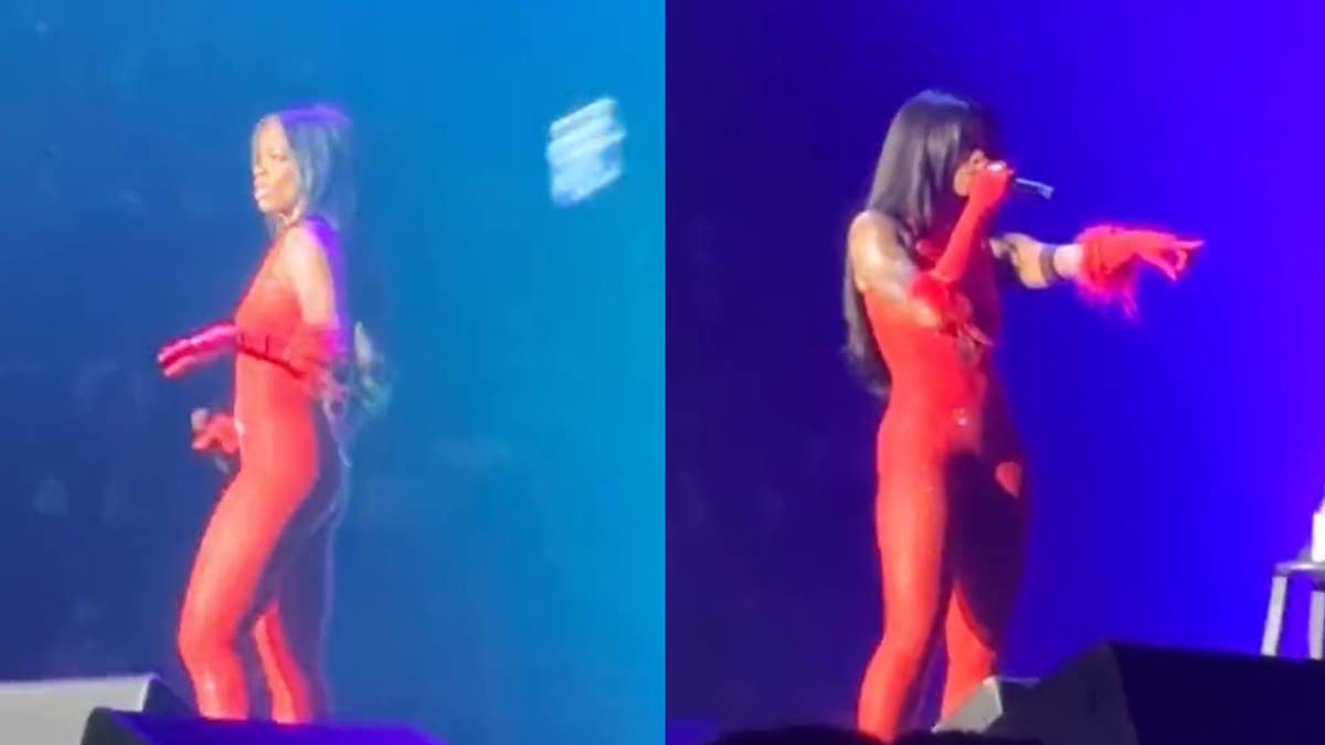 The singer showed her tough side by letting the crowd know she will handle anyone who throws something at her.