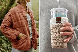 jacket and beverage cozy