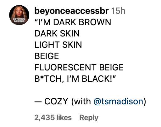 i'm dark brown dark skin light skin beige, bitch i'm black