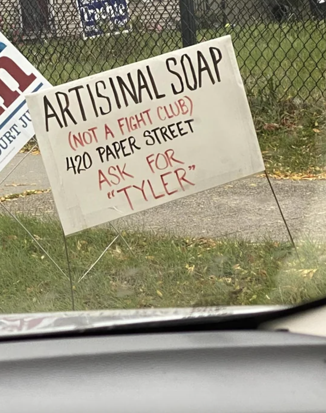 artisanal soap, not a fight club, ask for tyler