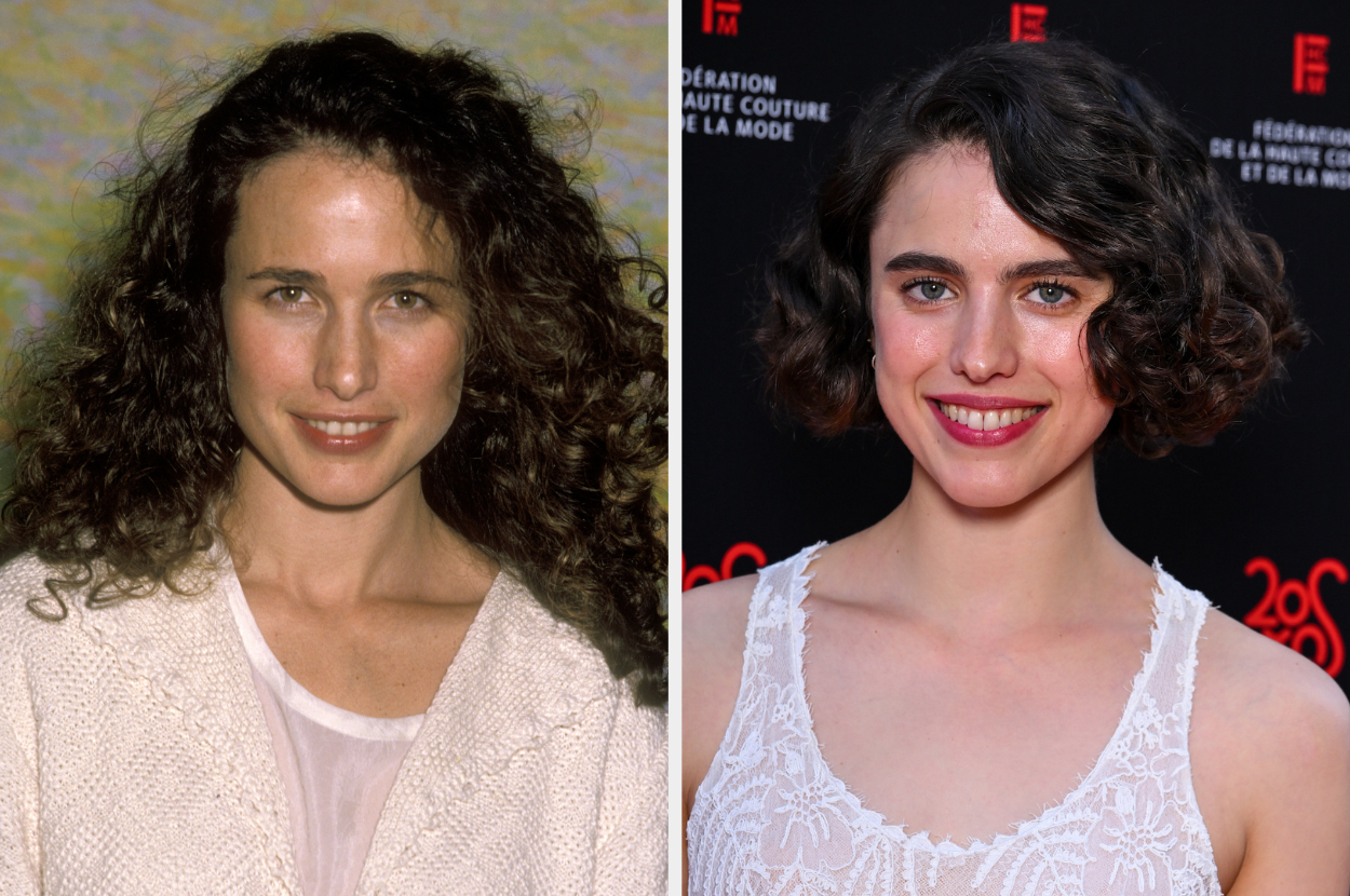 Side-by-side of Andie MacDowell and Margaret Qualley