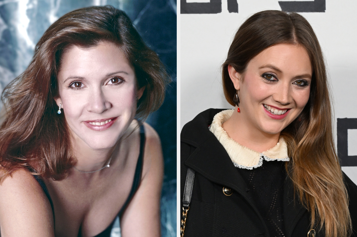 Side-by-side of Carrie Fisher and Billie Lourd