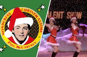 Paul McCartney "Wonderful Christmastime" album and the talent show scene from "Mean Girls."