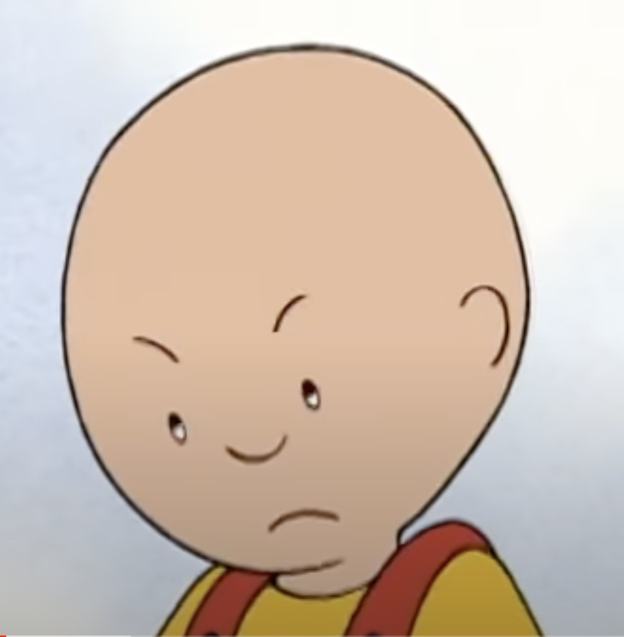 Caillou frowns angrily.