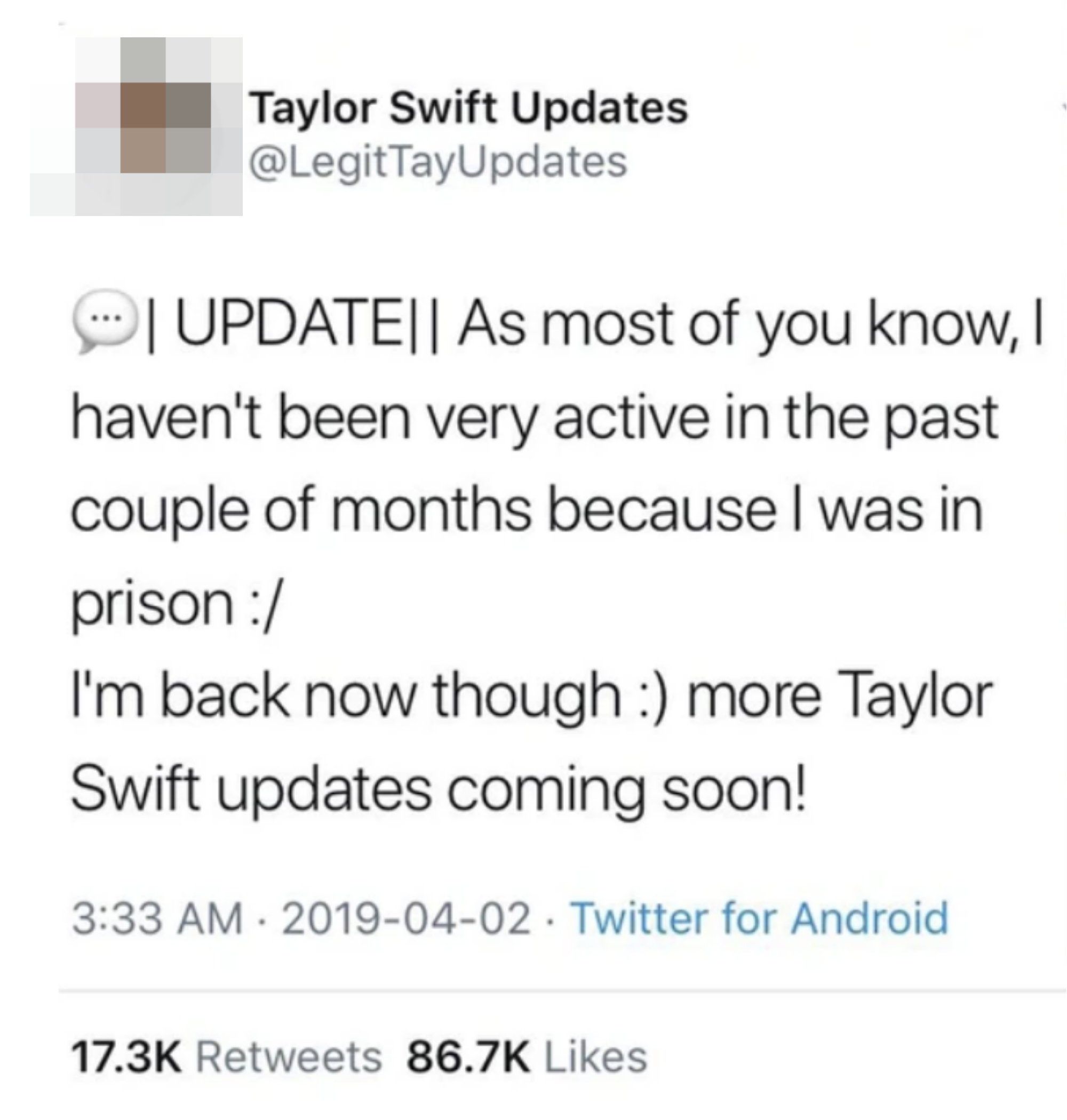 &quot;more Taylor Swift updates coming soon!&quot;