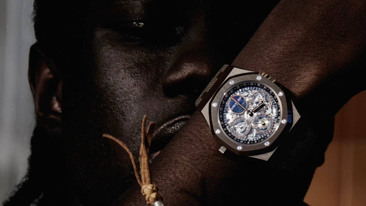 The limited edition watch is the first AP model to be presented in brown ceramic, a nod to Scott's entertainment and fashion imprint, Cactus Jack.