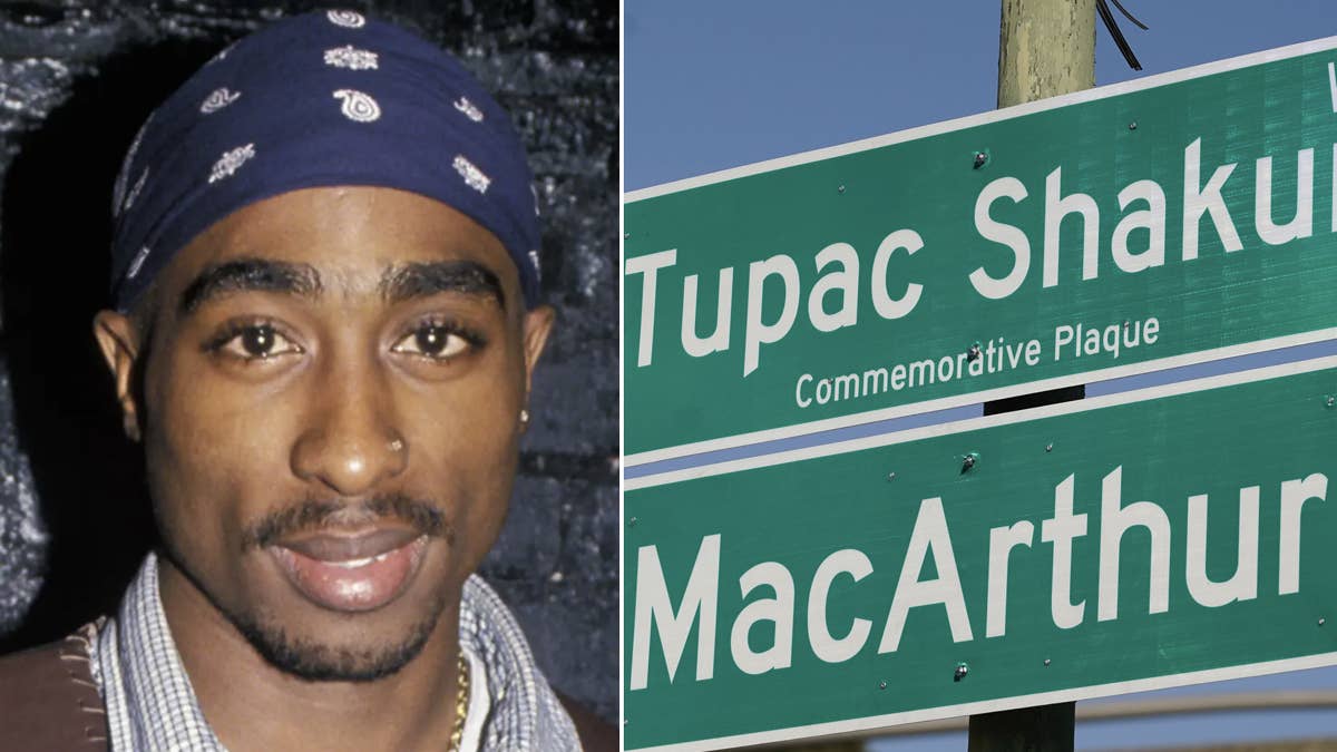 Tupac Shakur Way can be found on MacArthur Boulevard between Van Buren and Grand Avenue.