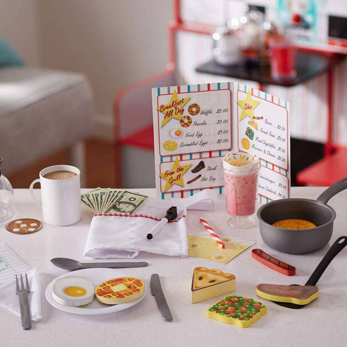 Pieces of a diner play set