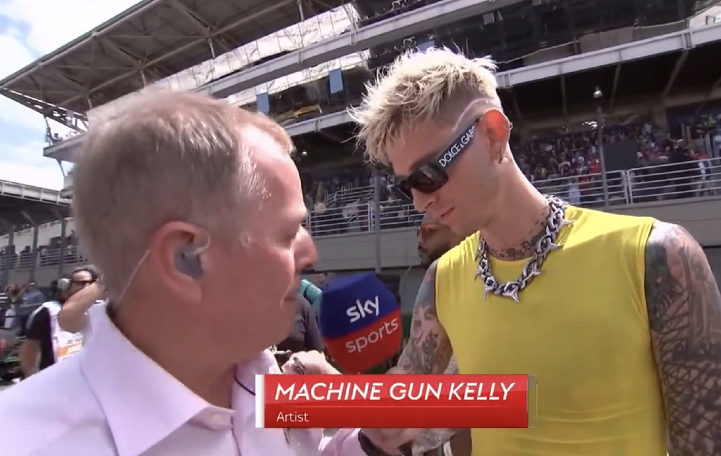 Machine Gun Kelly Responds to Criticism of F1 Grand Prix Interview